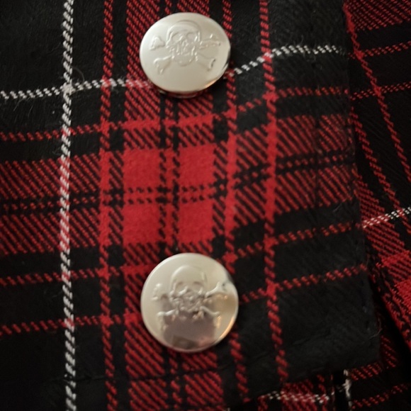 Down from $240TRIPP midi skirt plaid w/pockets, snaps, zippers, pleats, grommets - Picture 15 of 16